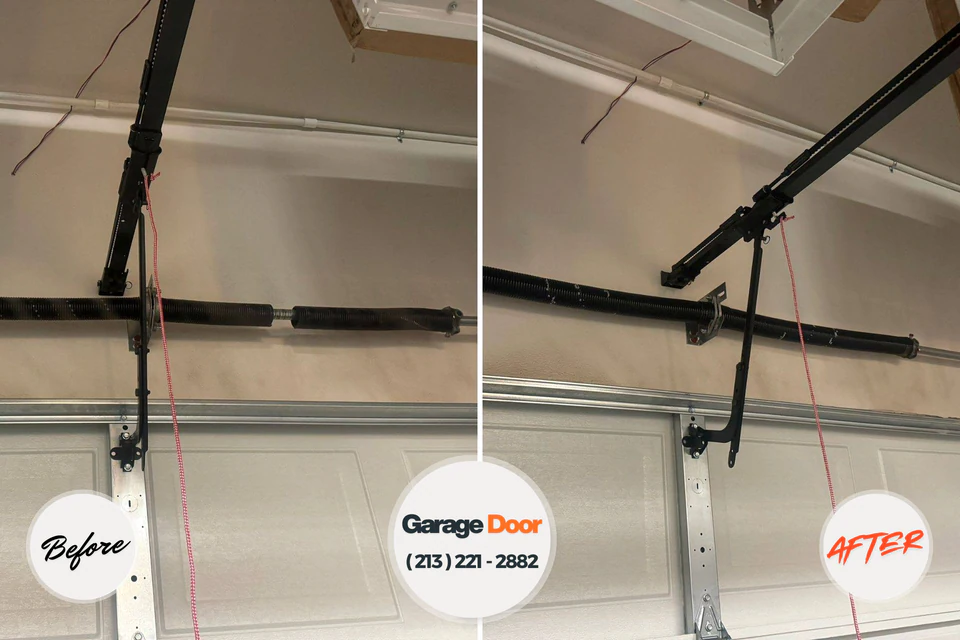 Before and after: garage door repair Riviera Beach, FL